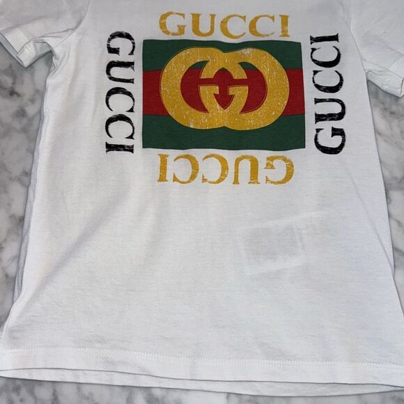 GUCCI LOGO WHITE TSHIRT 5Y - Picture 3 of 4